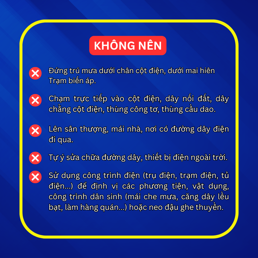 Khuyến cáo an toàn điện trong thời điểm mưa bão