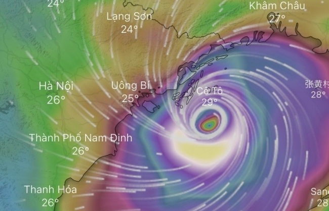 Bão Yagi lệch hướng Nam, có thể đi thẳng vào Hà Nội