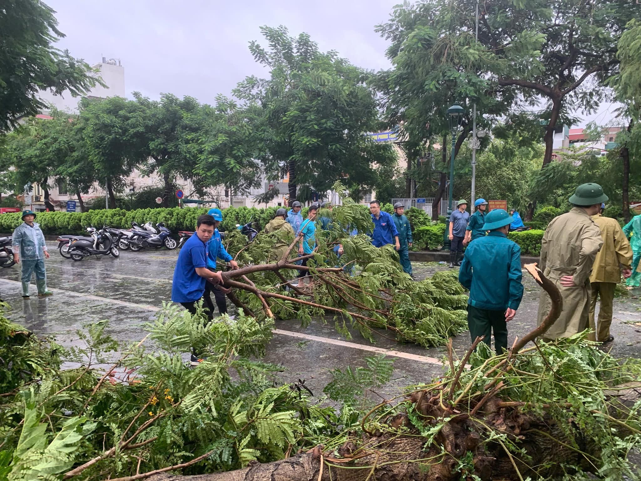 TP Hà Nội đã huy động toàn bộ các lực lượng để khắc phục sau bão