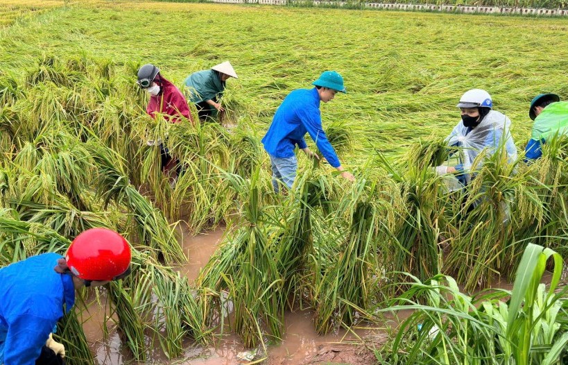 Huyện Mỹ Đức vận hành 3 trạm bơm, 7 tổ máy để tiêu úng