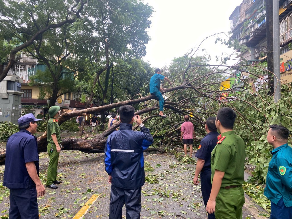 Quận Ba Đình khẩn trương khắc phục sự cố sau cơn bão số 3