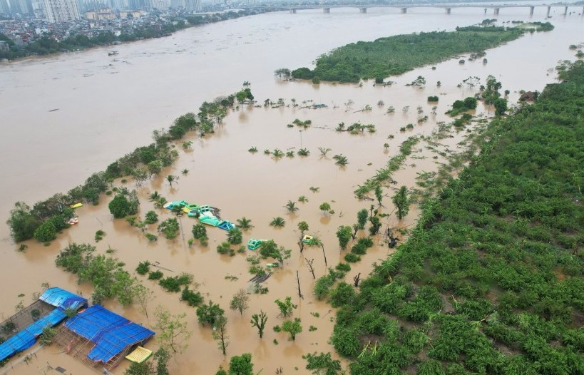 8.954 nhân khẩu cần phải di dời vì nước lũ sông Hồng dâng cao