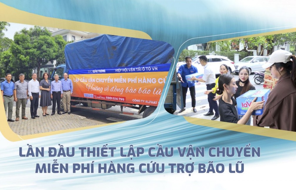 Thiết lập cầu vận chuyển miễn phí hàng cứu trợ bão lũ