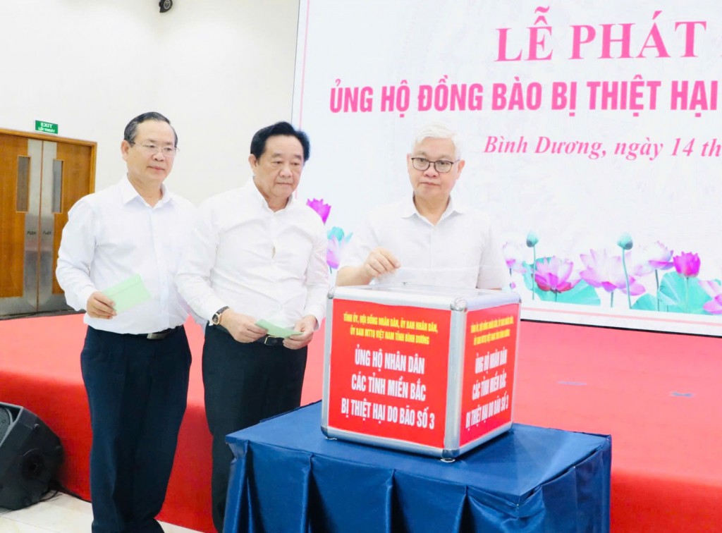 tỉnh Bình Phước tham gia ủng hộ đồng bào.