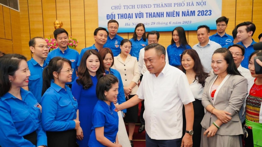 Hội nghị đối thoại của Chủ tịch UBND thành phố với thanh niên trên địa bàn thành phố Hà Nội năm 2023