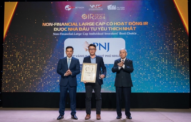 PNJ vào top 3 doanh nghiệp được nhà đầu tư yêu thích nhất năm 2024