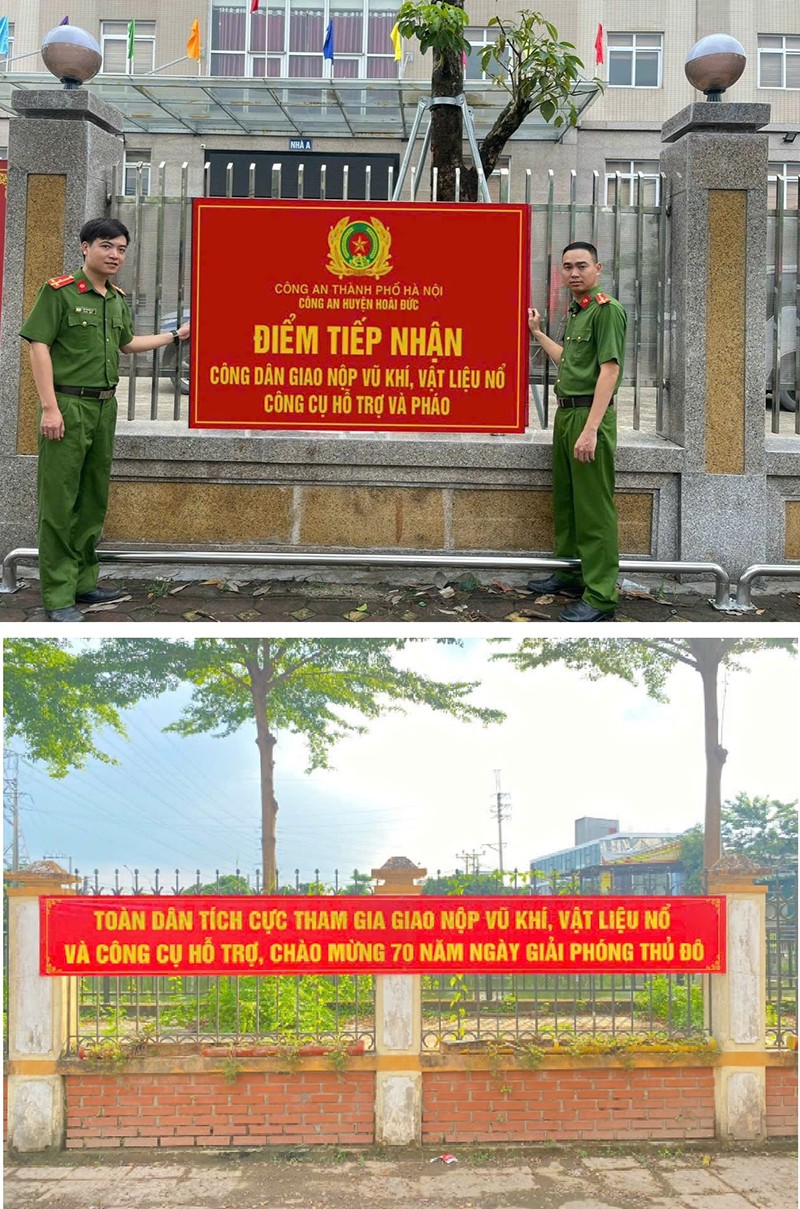 Công an huyện Hoài Đức tuyên truyền Luật Quản lý, sử dụng vũ khí, vật liệu nổ và công cụ hỗ trợ