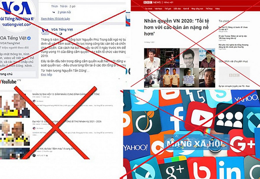 Các thế lực thù địch sử dụng mạng lưới internet để đăng bài, thông tin chống phá cách mạng Việt Nam.