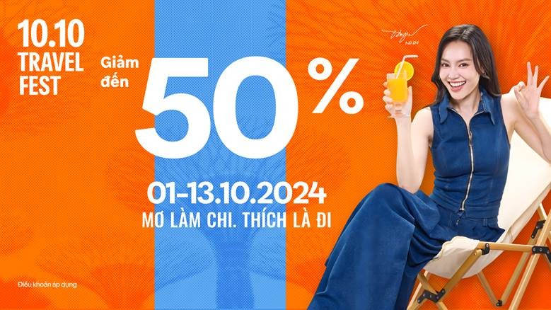 Traveloka 10.10 Travel Fest sẽ diễn ra từ ngày 1.10 - 13.10.