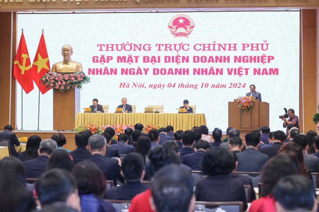 Thủ tướng đánh giá, hiện nay, đội ngũ doanh nhân Việt Nam đã phát triển mạnh mẽ cả về số lượng và chất lượng - Ảnh VGP/Nhật Bắc