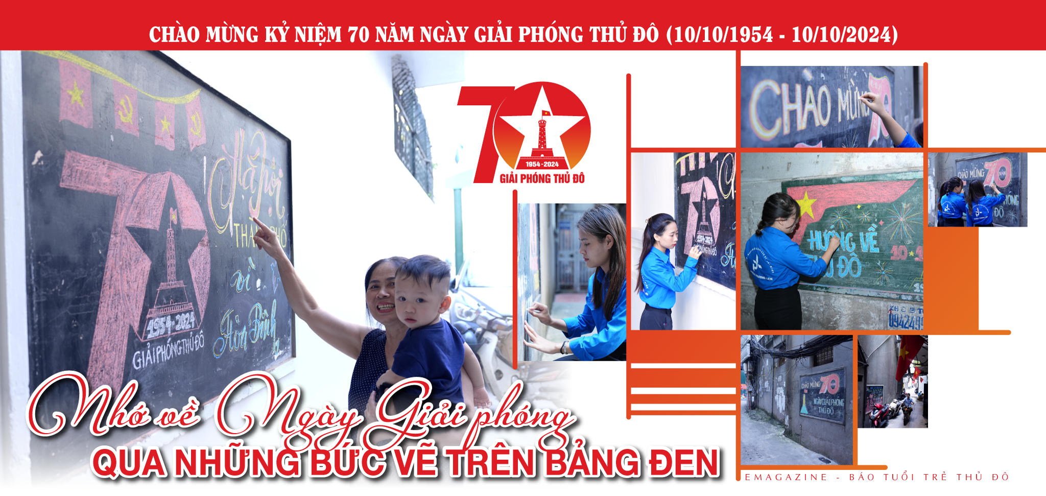 Nhớ về Ngày Giải phóng qua những bức vẽ trên bảng đen