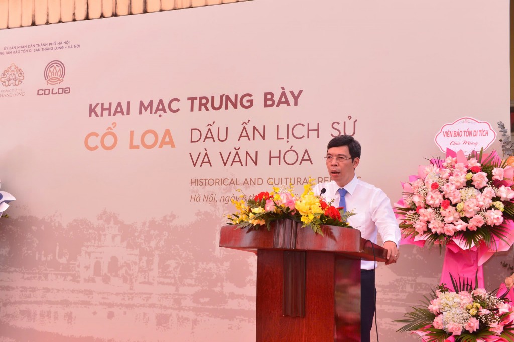 ông Nguyễn Thanh Quang, Giám đốc Trung tâm Bảo tồn Văn hoá Thăng Long, Hà Nội phát biểu tại chương trình