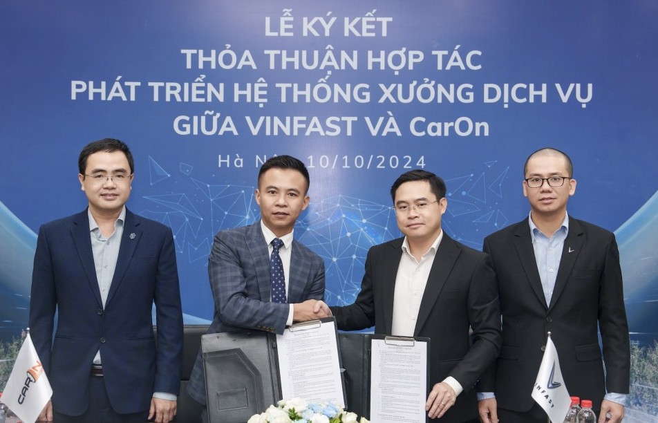 VinFast hợp tác với CarOn mở chuỗi xưởng dịch vụ xe điện trên toàn quốc