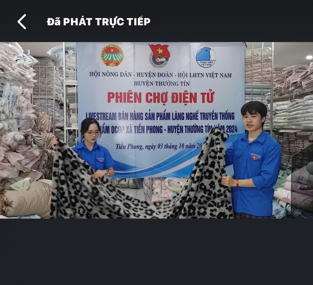 Phiên chợ điện tử giới thiệu sản phẩm xã Tiền Phong