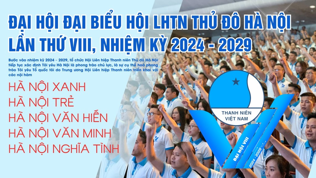 Sáng nay, khai mạc Đại hội VIII Hội LHTN TP Hà Nội