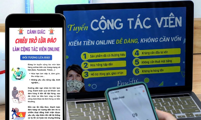 Cơ quan chức năng khuyến cáo người dân cảnh giác với thủ đoạn lừa đảo “việc nhẹ, lương cao” (Minh hoạ internet)