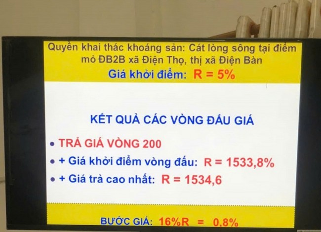 Điểm mỏ cát ở Điện Bàn có giá trúng đến 370 tỷ đồng