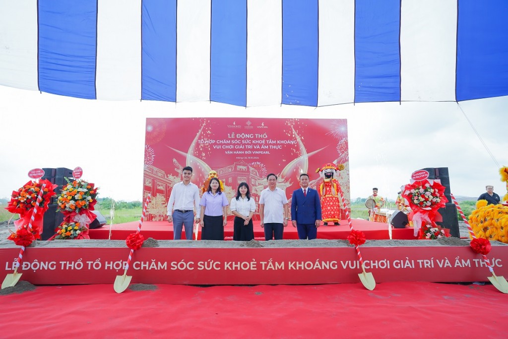 Tổ hợp chăm sóc sức khoẻ, tắm khoáng, vui chơi giải trí lớn nhất miền Bắc vừa được động thổ tại đô thị hiện đại Vinhomes Golden Avenue ( Bắc Luân, Móng Cái, Quảng Ninh)