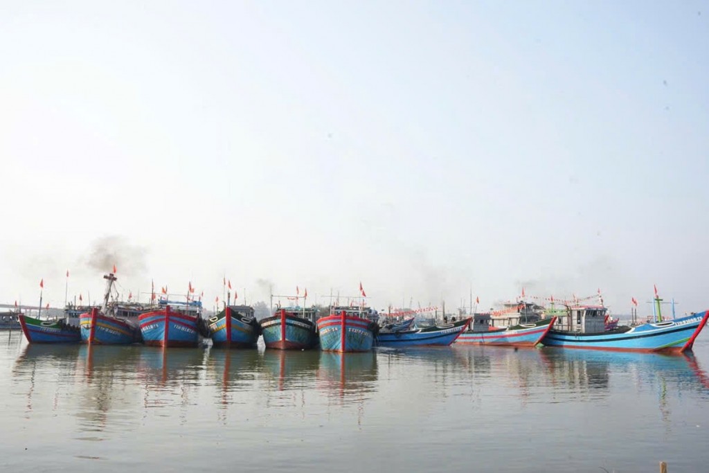 Hàng trăm tàu cá của ngư dân miền Trung đã về đến bờ, neo đậu tại Âu thuyền Thọ Quang, quận Sơn Trà, TP Đà Nẵng (Ảnh Đ.Minh)