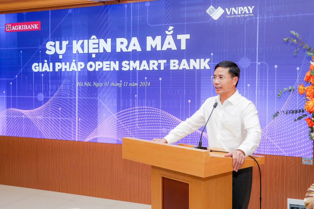 Ông Phạm Đức Ấn, Bí thư Đảng ủy, Chủ tịch Hội đồng thành viên Agribank phát biểu