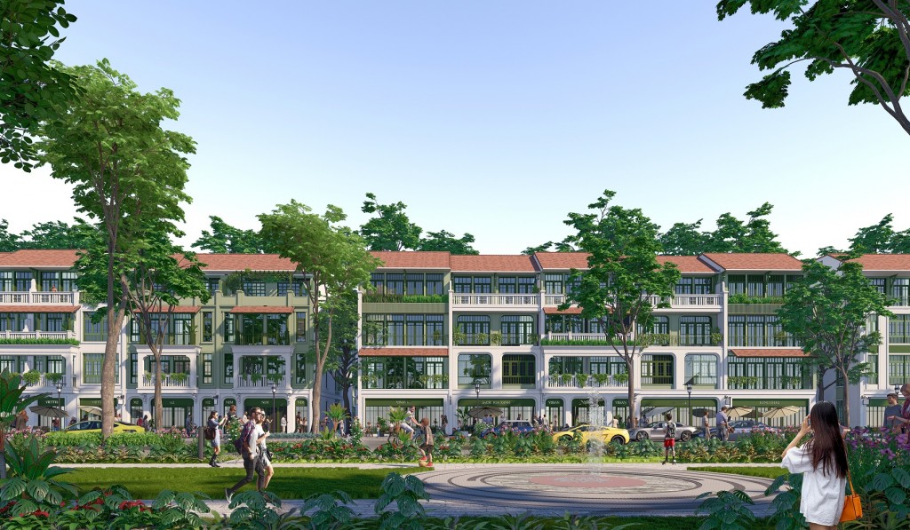 Phối cảnh dòng townhouse mặt tiền 8m