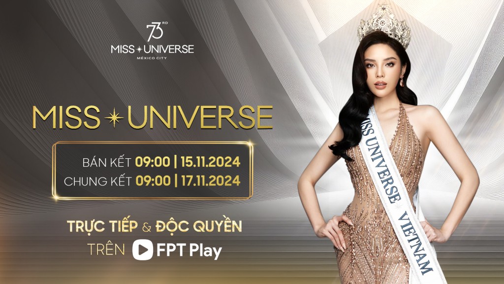 Sau khi đàm phán thành công với Tổ chức Miss Universe (MUO), FPT Play chính thức trở thành đơn vị phát sóng độc quyền Bán kết và Chung kết Miss Universe 2024 tại Việt Nam