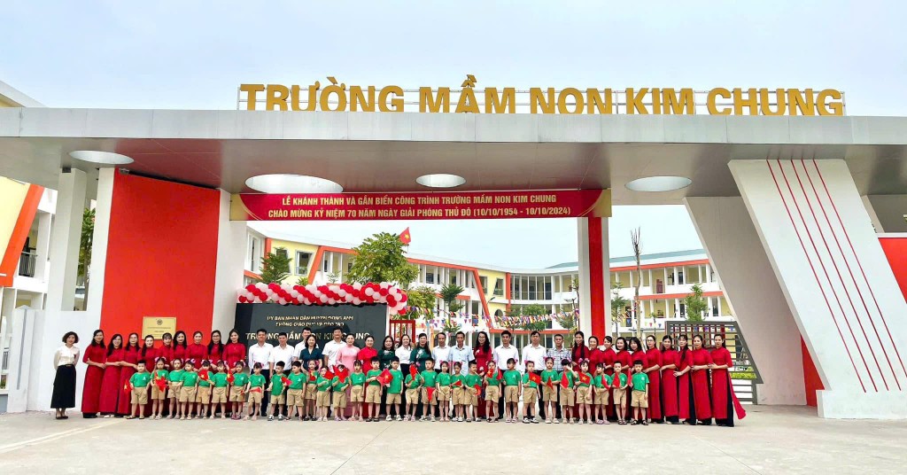 Trường Mầm non Kim Chung, huyện Đông Anh khang trang, hiện đại