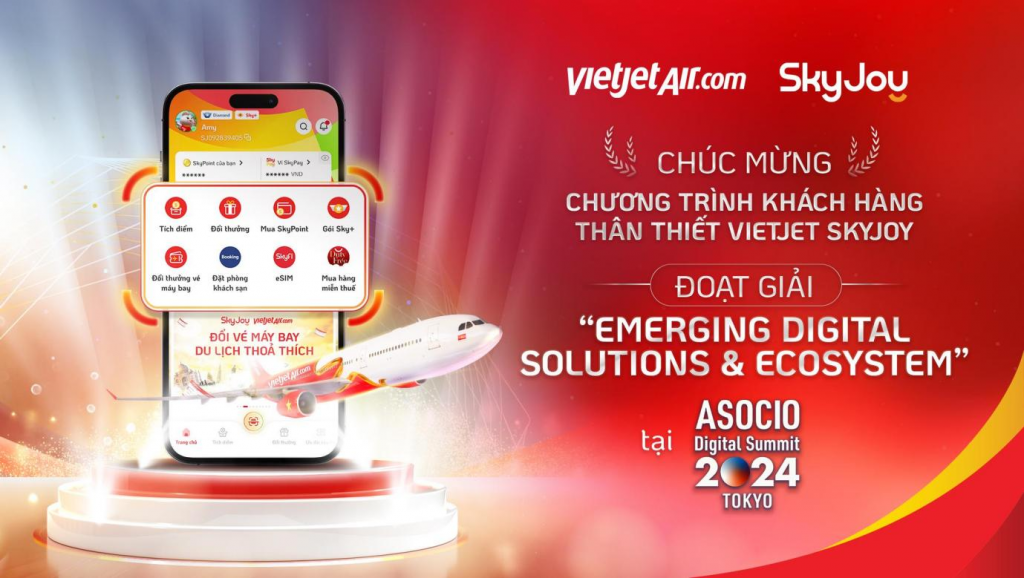 Vietjet SkyJoy nhận vinh danh tại ASOCIO DX Award 2024