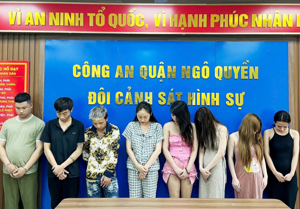 Các đối tượng tại Công an quận Ngô Quyền