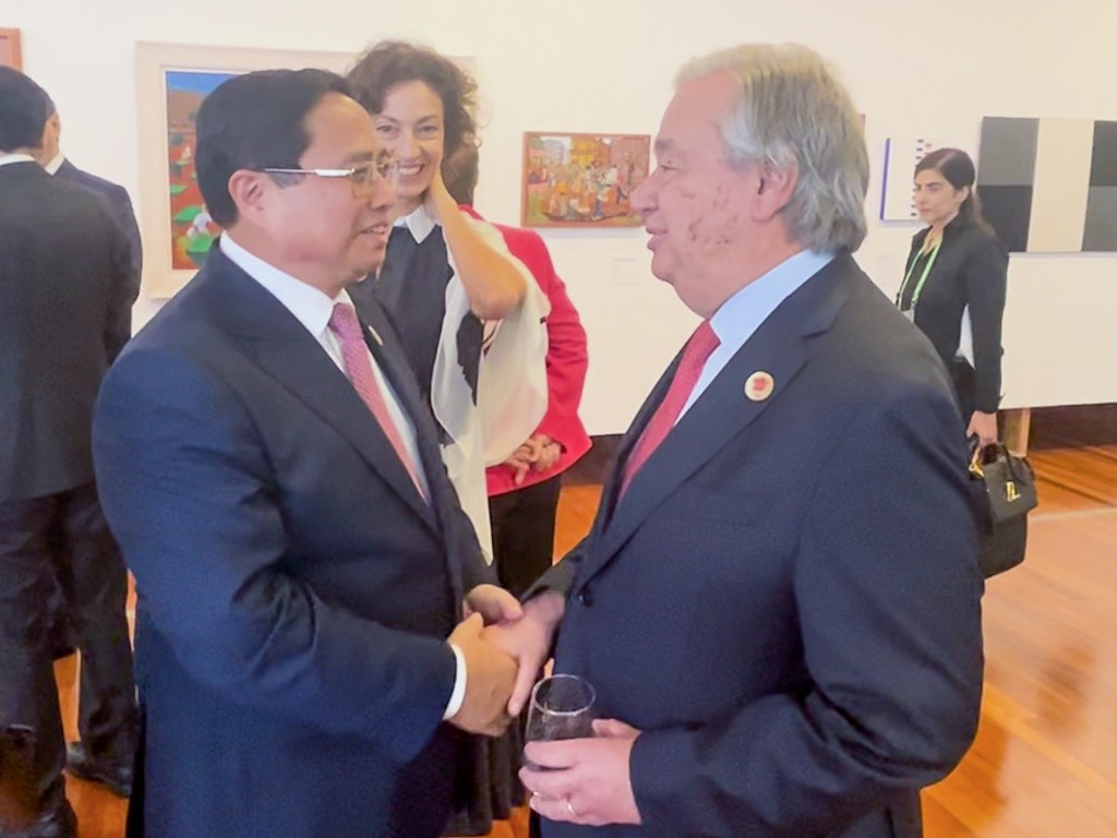 Thủ tướng Chính phủ Phạm Minh Chính gặp Tổng Thư ký Liên Hợp Quốc António Guterres - Ảnh: VGP