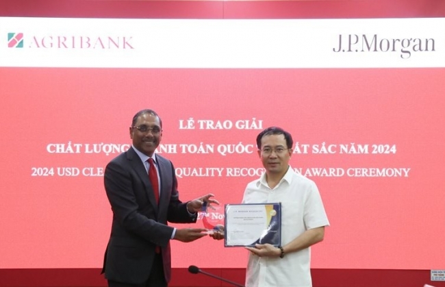 Agribank vinh dự nhận giải thưởng “Chất lượng Thanh toán quốc tế xuất sắc năm 2024” từ JPMorgan