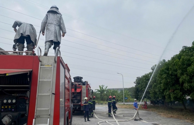 Đông Anh: Thực tập phương án PCCC tại công ty TNHH IKEUCHI Việt Nam