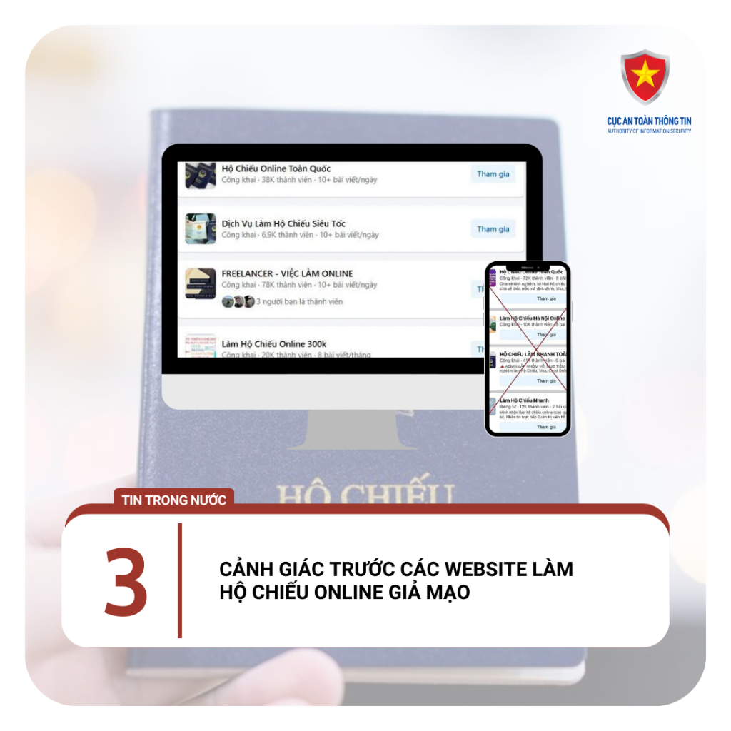 Cảnh giác trước các website làm hộ chiếu online giả mạo