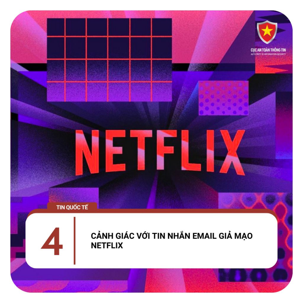 Cảnh giác với tin nhắn email giả mạo Netflix