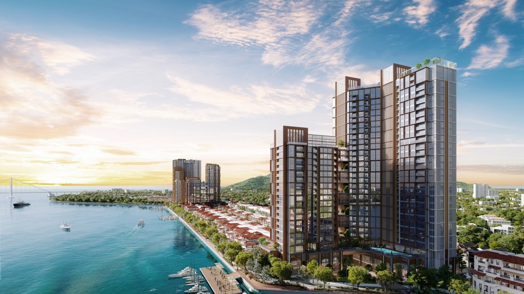 Phối cảnh minh họa Sun Symphony Residence - quần thể semi-compound bên sông Hàn được thị trường đón nhận tích cực năm 2024. Ảnh Sun Property