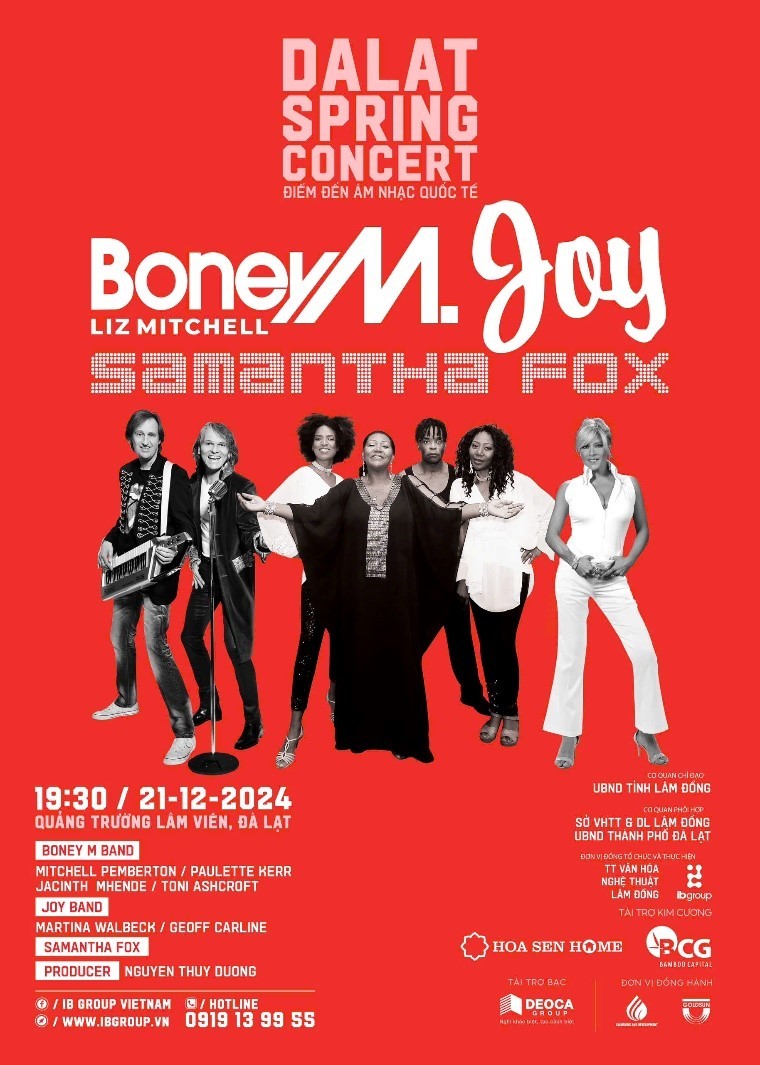 Boney M.Liz Mitchell, Joy và Samantha Fox cùng đứng trên sân khấu “Dalat Spring Concert” 21/12 tới