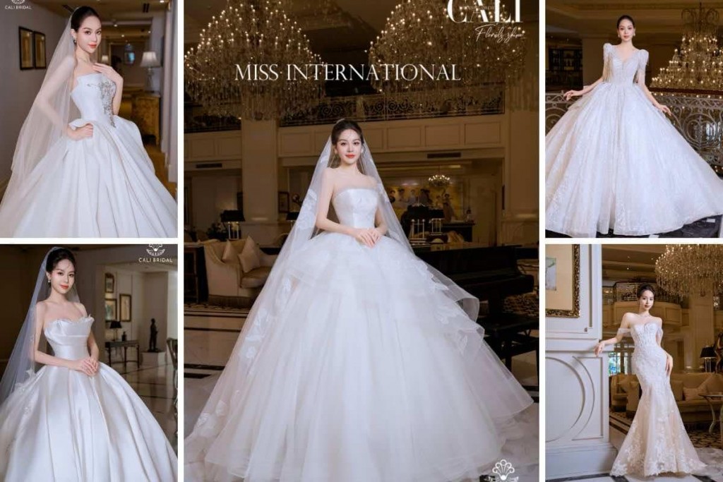 Hoa hậu Miss International 2024 Thanh Thủy trong các thiết kế của BST váy cưới cao cấp của Cali Bridal 