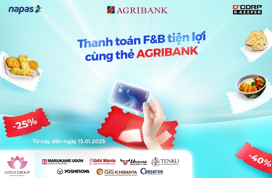 Ưu đãi rộn ràng cùng thẻ nội địa Agribank