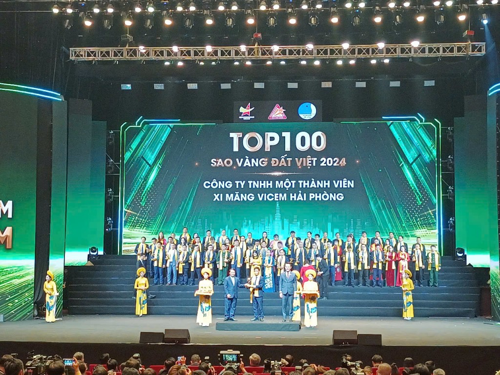 Xi măng Vicem Hải Phòng lọt Top 100 Thương hiệu Sao vàng Đất Việt