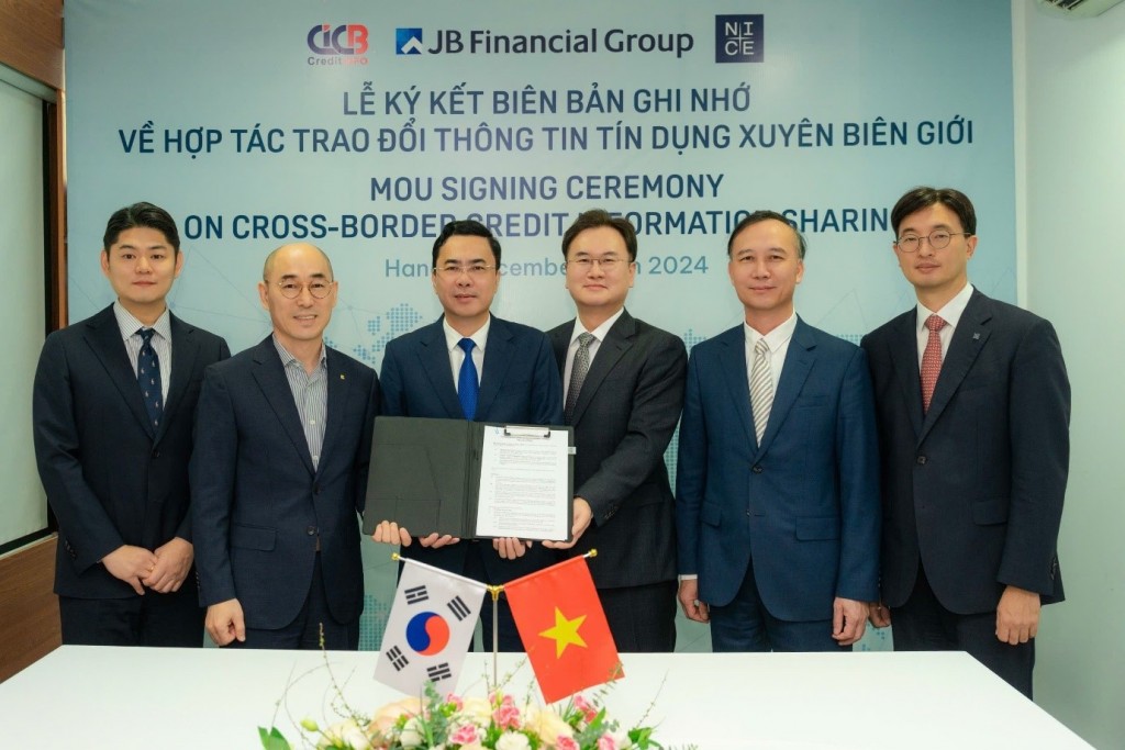 CIC ký Biên bản ghi nhớ về hợp tác trao đổi thông tin tín dụng xuyên biên giới với Tập đoàn tài chính JB và Công ty Dịch vụ thông tin NICE