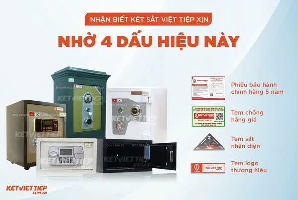 Trên mỗi chiếc két sắt của Két sắt Việt Tiệp đều dán tem phụ có các thông tin về chất lượng tiêu chuẩn và sản phẩm thông tin sản xuất.