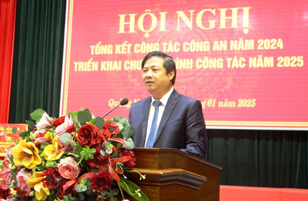 Bí thư Tỉnh ủy Quảng Nam Lương Nguyễn Minh Triết phát biểu tại hội nghị. (Ảnh: Quangnam.gov.vn)