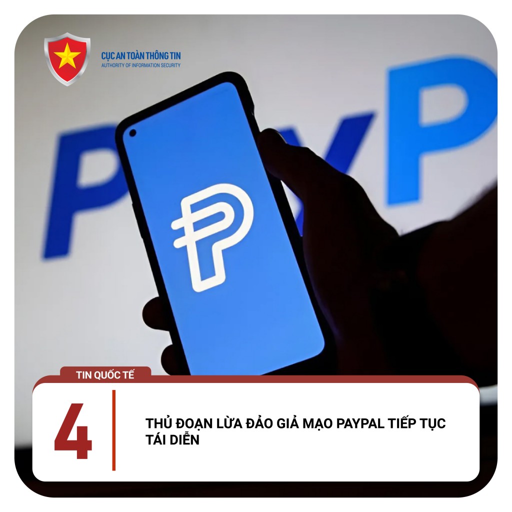 Thủ đoạn lừa đảo giả mạo PayPal tiếp tục tái diễn