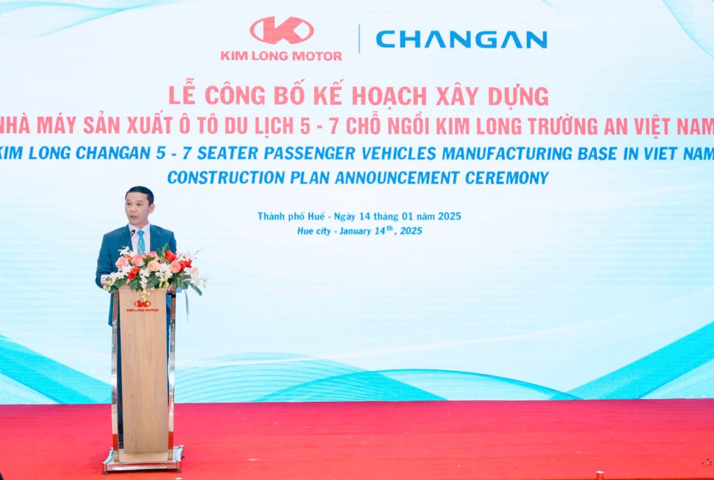 ông Đào Viết Ánh, Tổng Giám đốc Kim Long Motor phát biểu tại chương trình