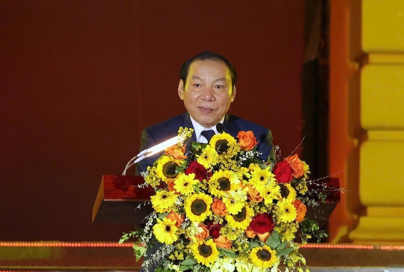 Bộ trưởng Bộ Văn hóa, Thể thao và Du lịch Nguyễn Văn Hùng phát biểu khai mạc chương trình (Ảnh: Hải Nguyễn)