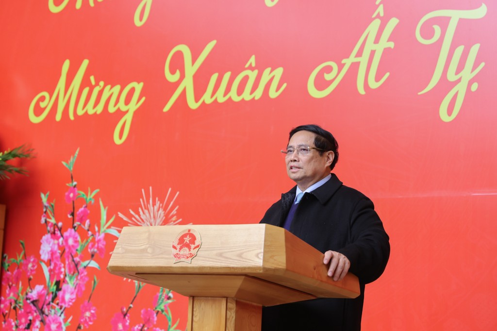 Thủ tướng Phạm Minh Chính phát biểu tại cuộc gặp mặt - Ảnh: VGP/Nhật Bắc