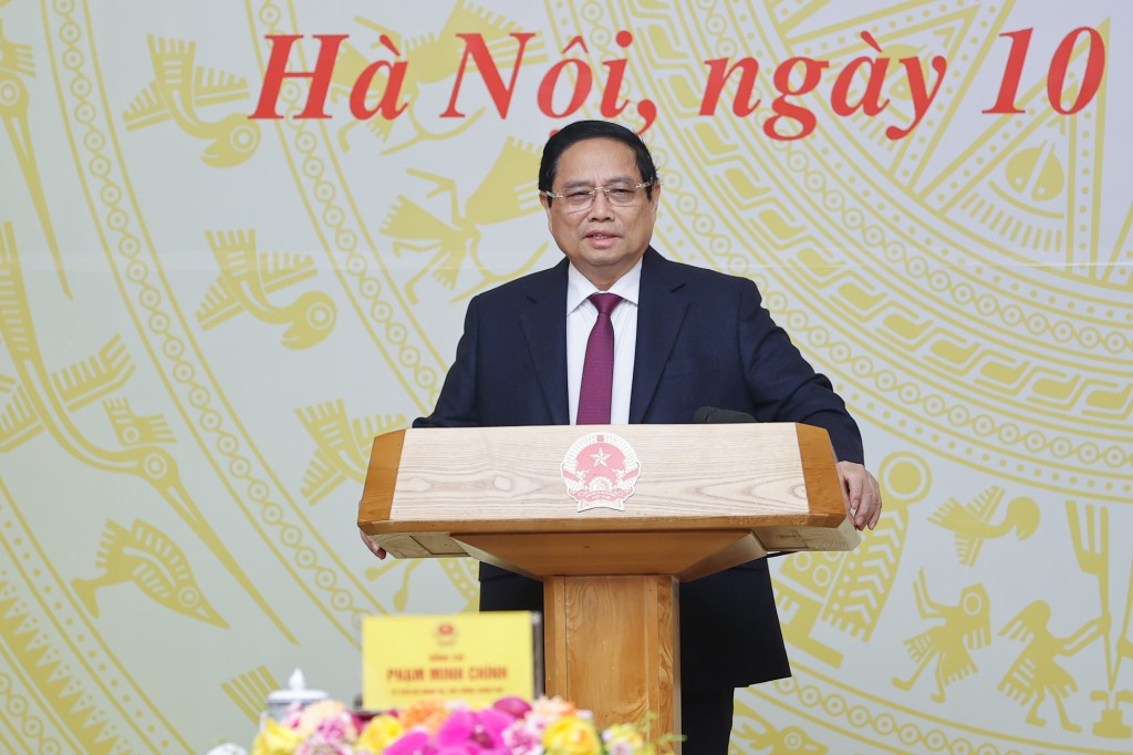 Thủ tướng Phạm Minh Chính phát biểu khai mạc hội nghị - Ảnh VGP/Nhật Bắc