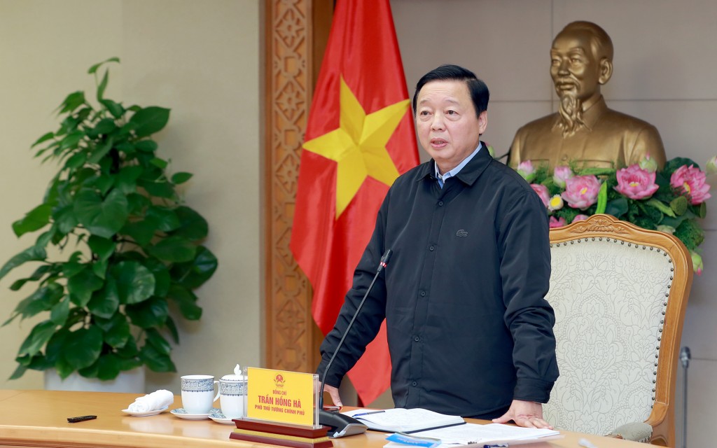 Phó Thủ tướng Trần Hồng Hà phát biểu tại cuộc họp về dự án Luật Đường sắt (sửa đổi), chiều 11/2 - Ảnh: VGP/Minh Khôi