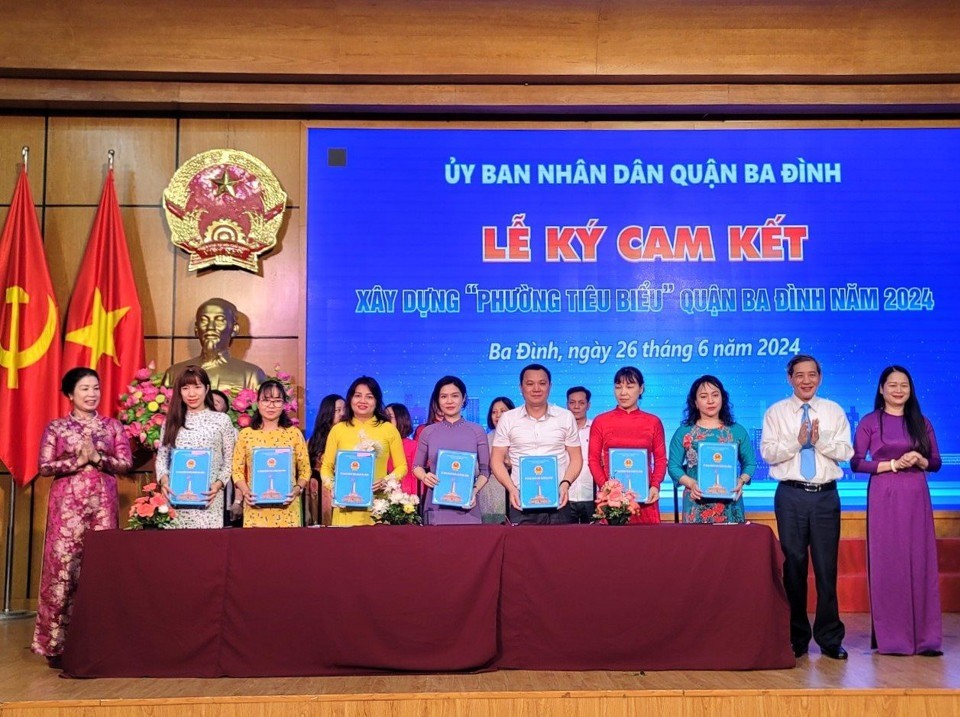 Lễ ký cam kết xây dựng “phường tiêu biểu” quận Ba Đình năm 2024