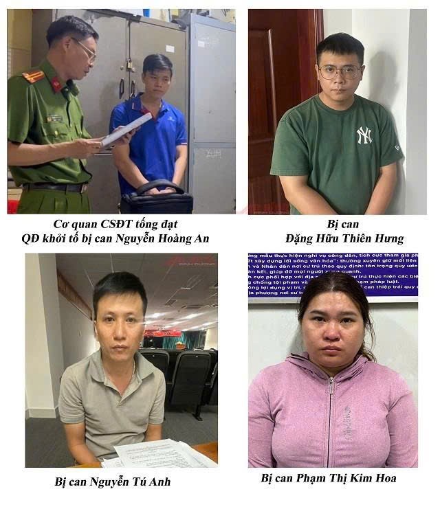 Công an tỉnh Bình Dương tống đạt các quyết định khởi tố vụ án, khởi tố bị can trong vụ án